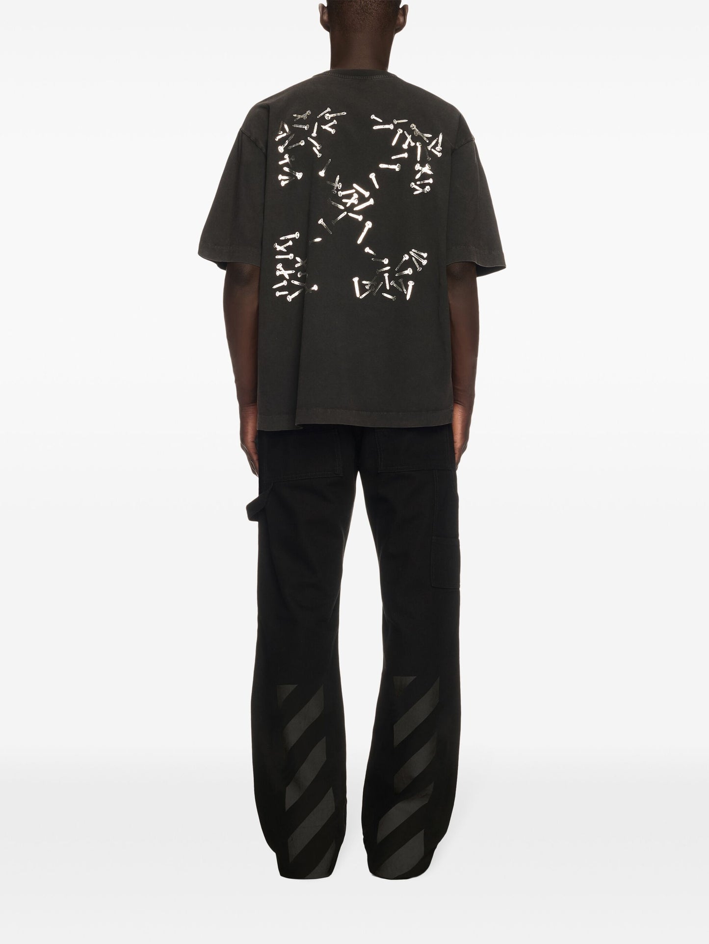 Camiseta Off-white preta estampa arrows pregos