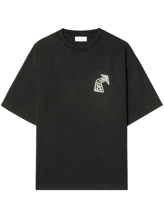 Camiseta Off-white preta estampa arrows pregos